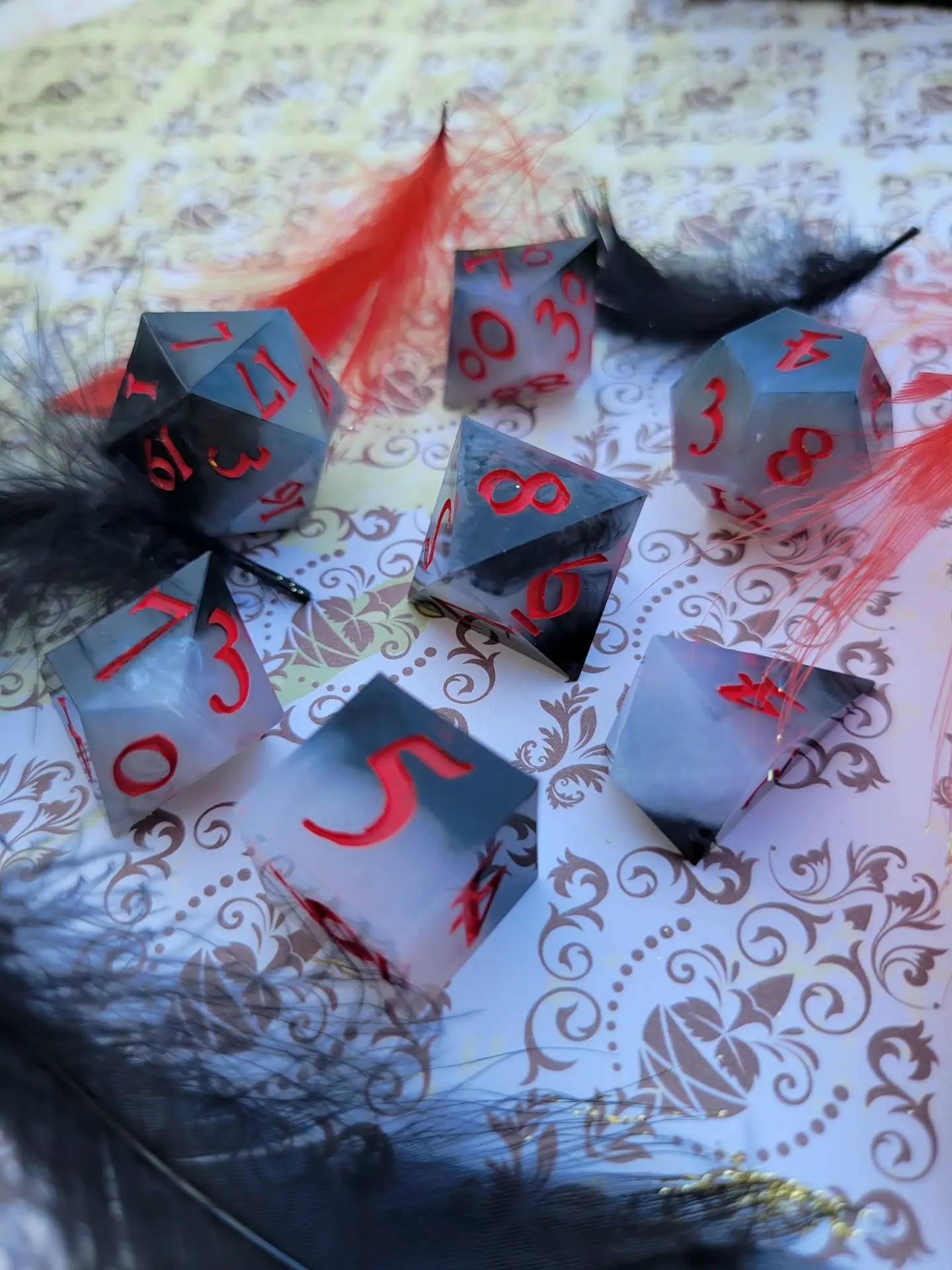 set de dé en résine, inspirés des vampires