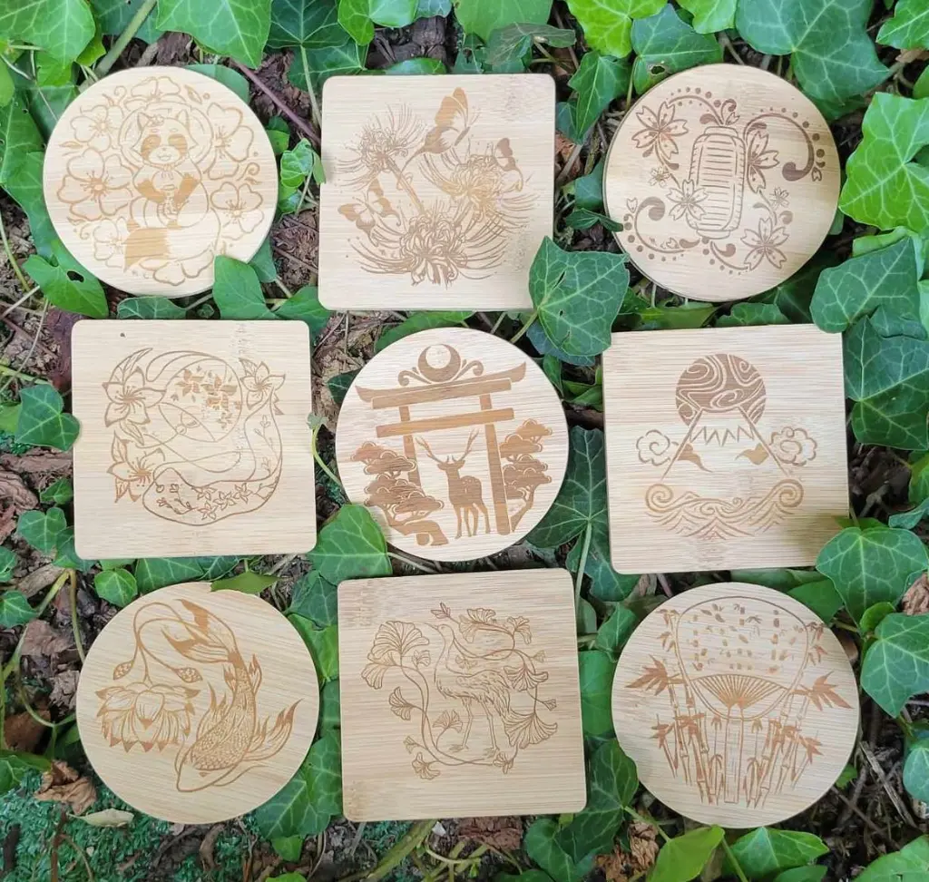 Dessous de verre Yoake en bambou (à l'unité)