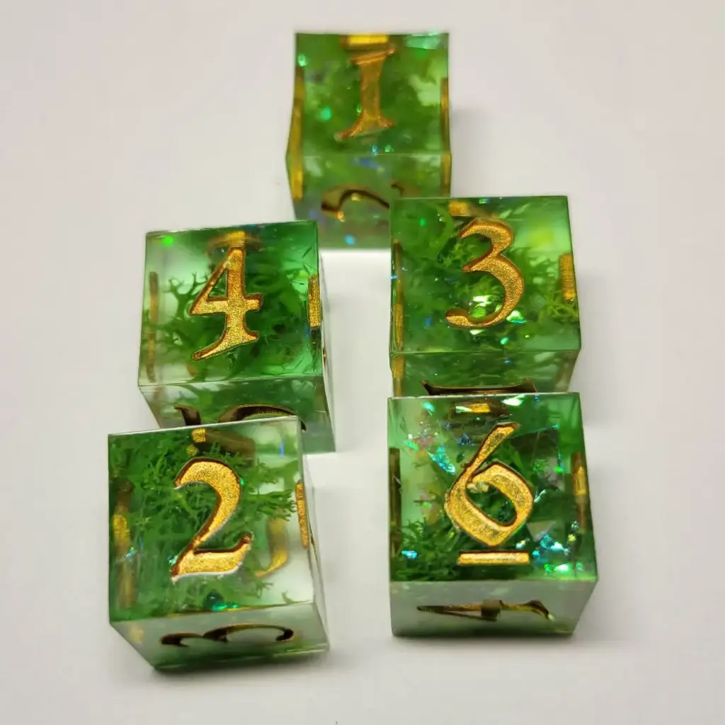 Lot de 5 dés 6 moussus