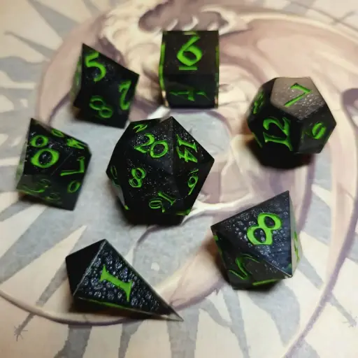 Set de dés draconiques - Dragon Noir
