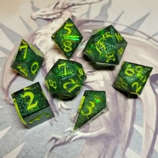 Set de dés draconiques - Dragon d'Emeraude